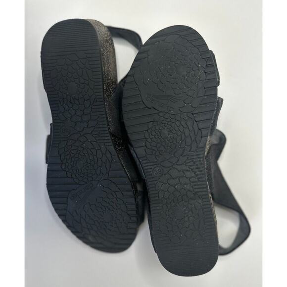 DANKSO Women's Stacey Metallic Black Wedge Cord Sole Velcro Closure Size 38 - Picture 9 of 9